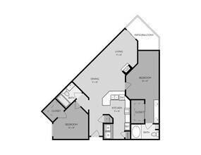 2 Bed, 2 Bath E (Opal Plan - Renovated) K106 floor plan